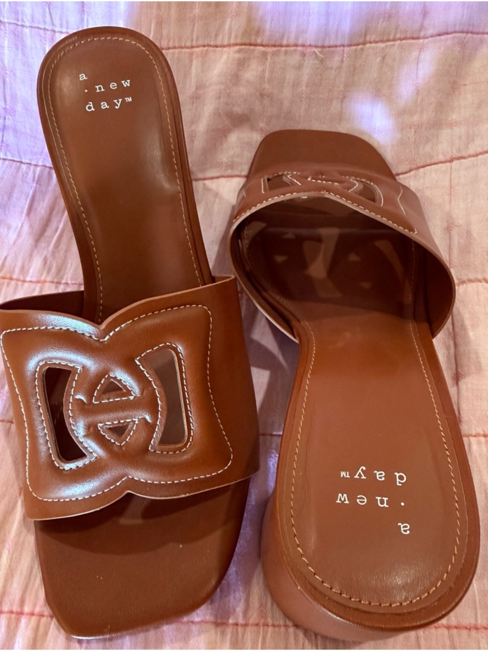 a new day Brown Cutout Slide Mules